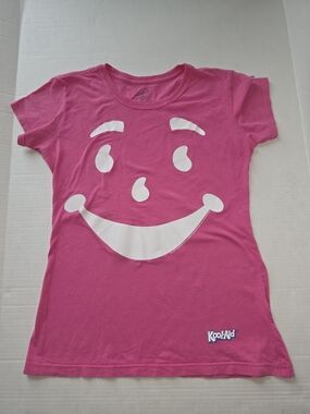 Kool-Aid Juniors Pink Short Sleeve Smiley Tee Sz XL